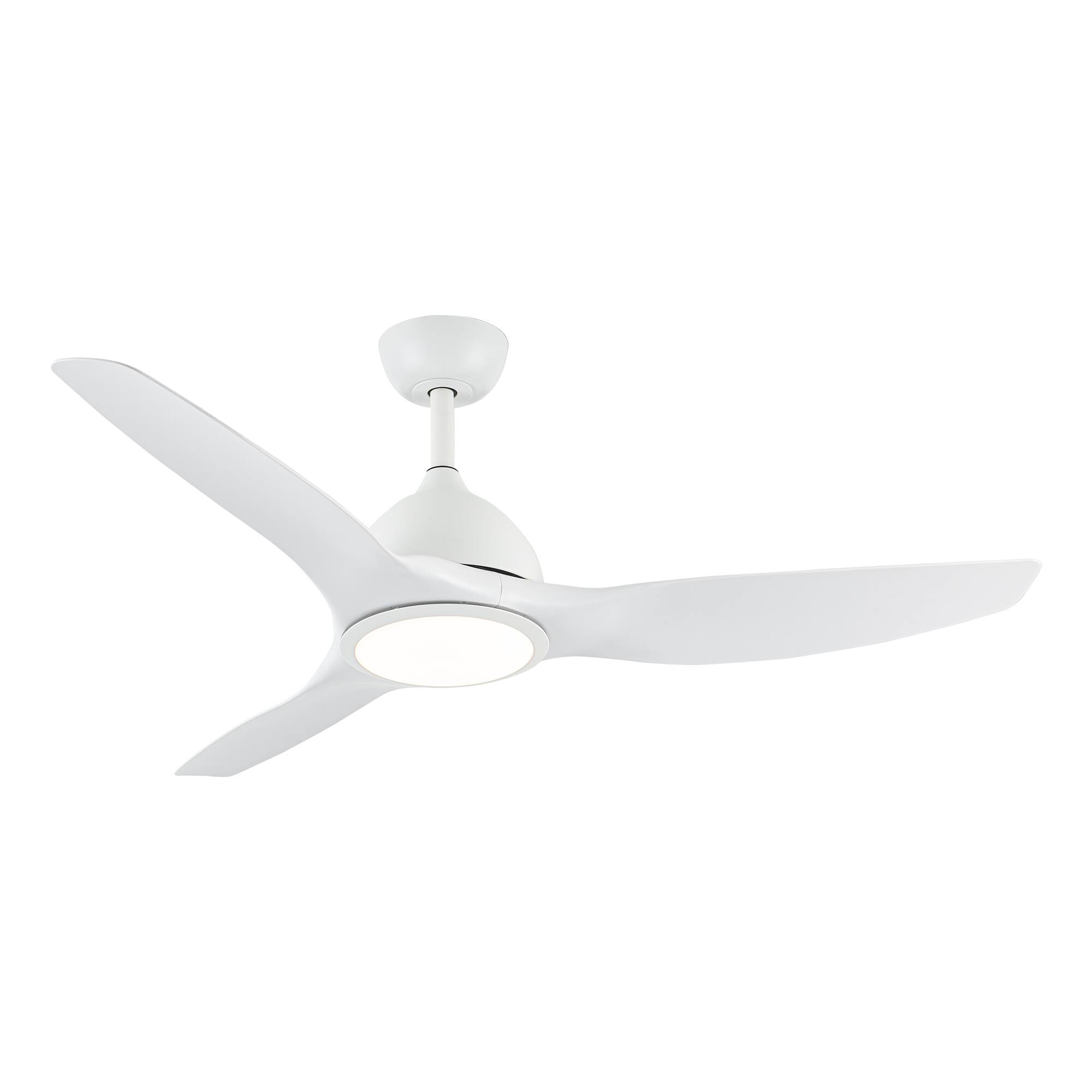 Back. Vaczon - 52" Modern White Integrated LED Propeller Ceiling Fan with Remote - White.