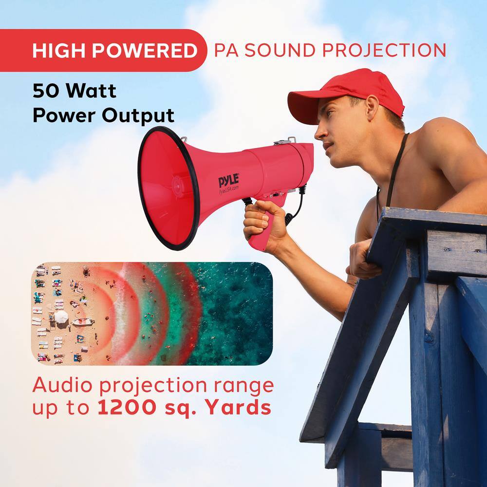 HIGH POWERED PA SOUND PROJECTION

50 Watt Power Output

Audio projection range up to 1200 sq. Yards