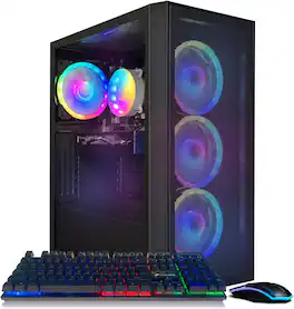 STGAubron - Gaming PC Computer Desktop, Radeon RX 580 8G, Intel Core I7 8th up to 4.1GHz, 16G DDR4 RAM, 1T SSD, Win11 Home - Black
