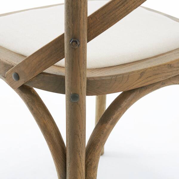 Alt View 2. Finch - Finch Elmhurst Cross Back Dining Chair, Set of 2, Cream - Cream.