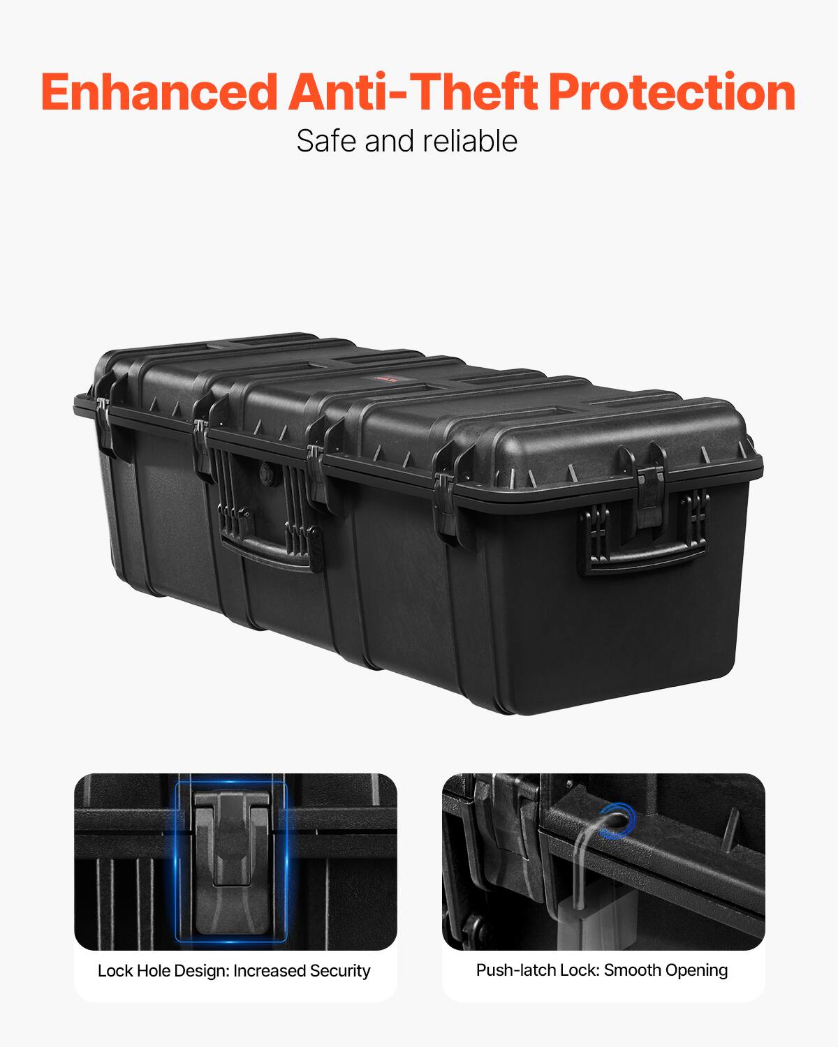 VEVOR Weatherproof Hard Case, Heavy Duty Protective Dry Box Case