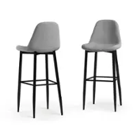 Simpli Home - Laurel Bar Stool (Set of 2) - Slate Grey - Front_Zoom