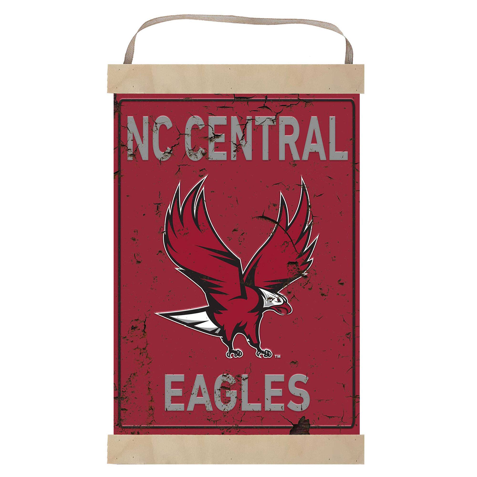 North Carolina Central Eagles Faux Rust Banner Sign
