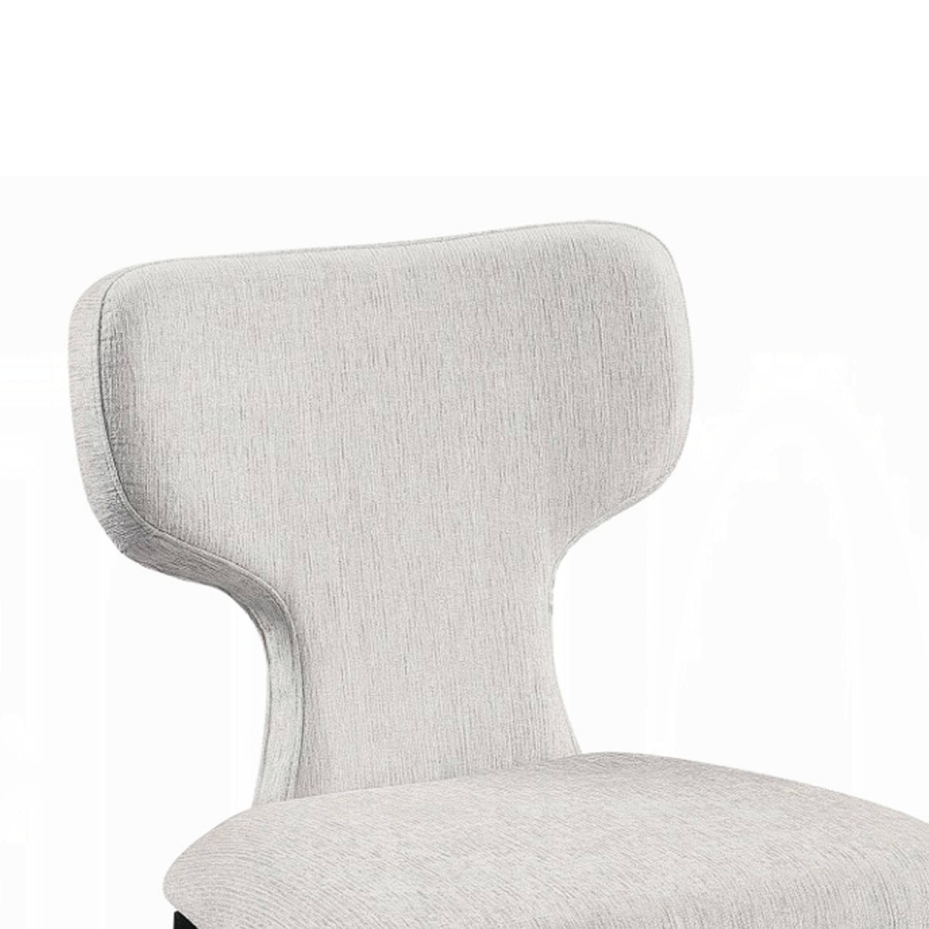 Alt View 2. Manhattan Lane - Mopa Side Chair Set of 2,  Chenille,  Wood Frame, Low Back - Light Gray, Black.