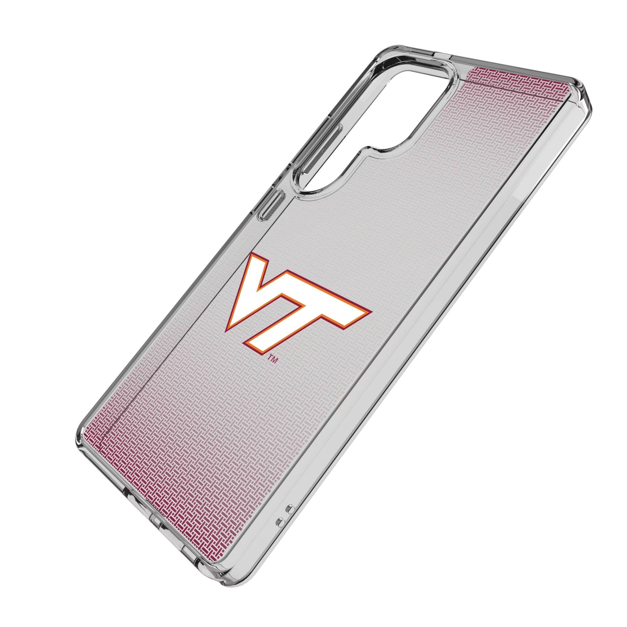Alt View 1. Keyscaper - Virginia Tech Hokies Linen Logo Galaxy Clear Case - S22 - Multicolor.