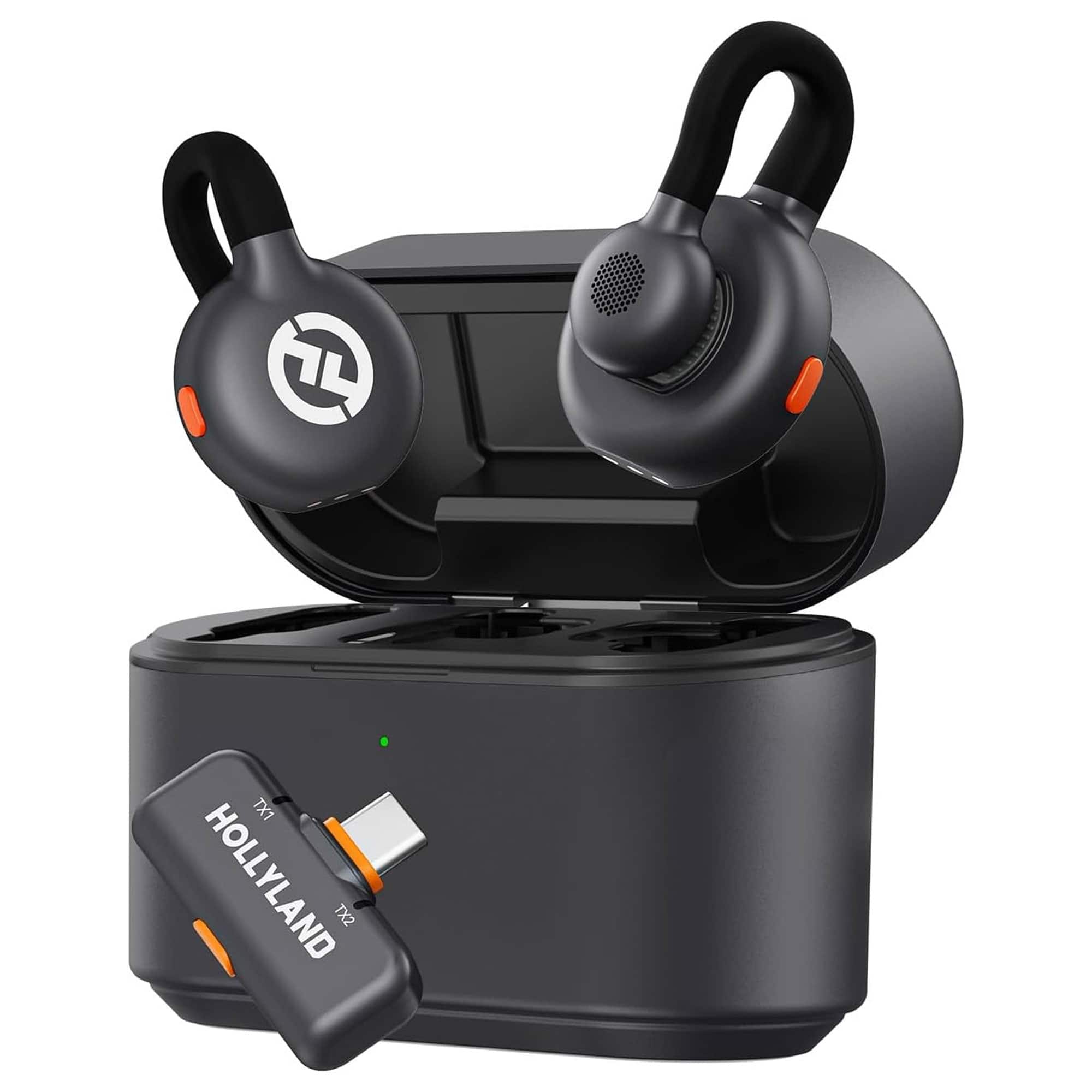 HOLLYLAND - LARK M2S DUO 2-Person Wireless Microphone System with USB-C Connector for Mobile Devices - Plug & Play - Black