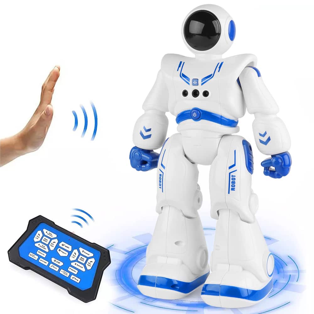 MOVSSOU - Robot Remote Toy Gestures Control and STEM Educational Toy for Kids 5 Years Older Up White