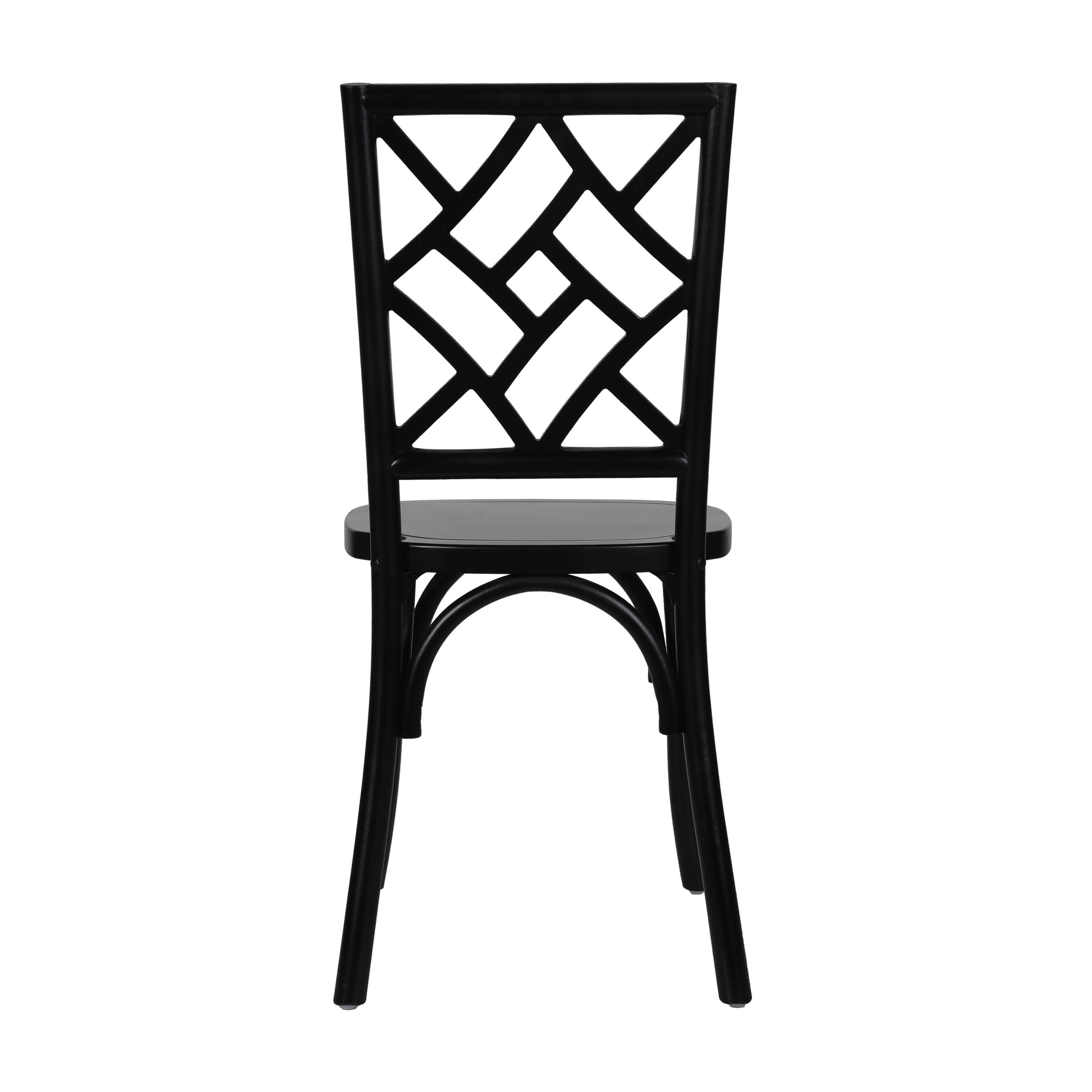 Alt View 7. Emma + Oliver - Decker Set of 2 Solid Wood Stack Dining Chairs with Decorative Back Design - Black.