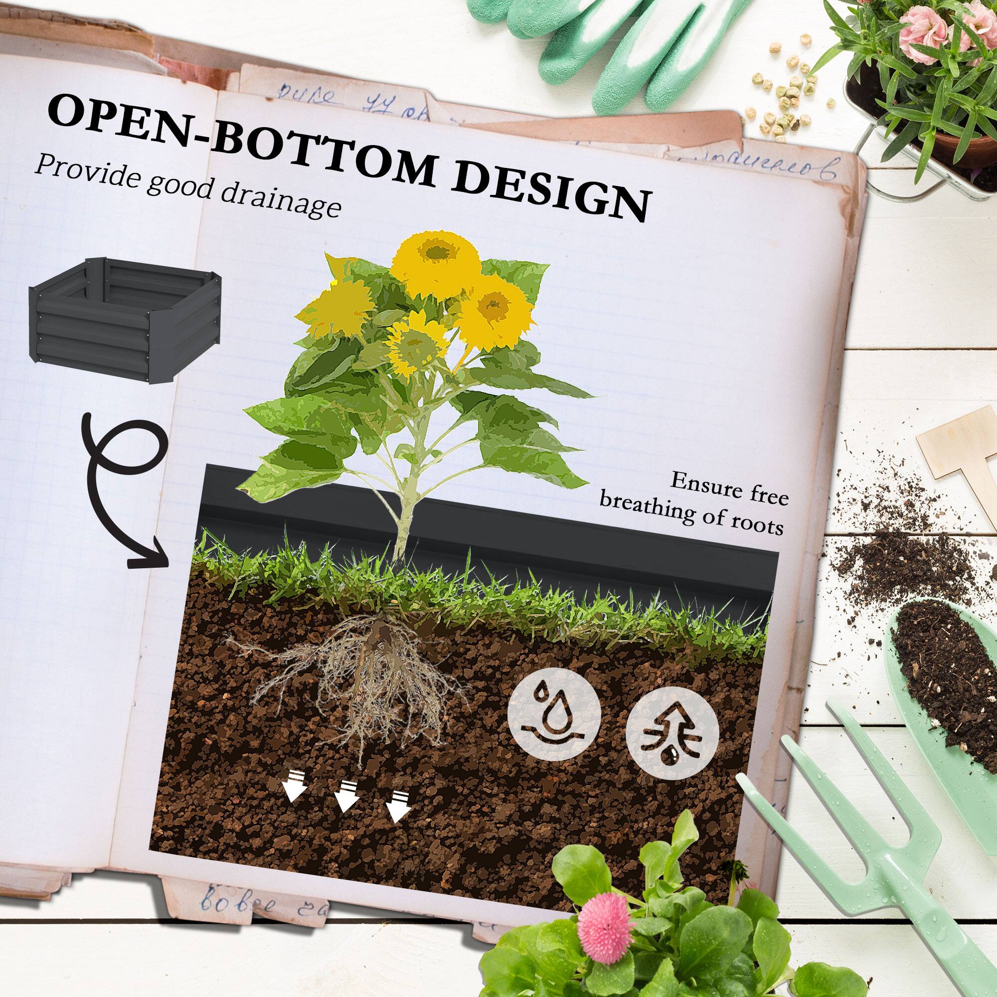 OPEN-BOTTOM DESIGN  
Provide good drainage  
Ensure free breathing of roots