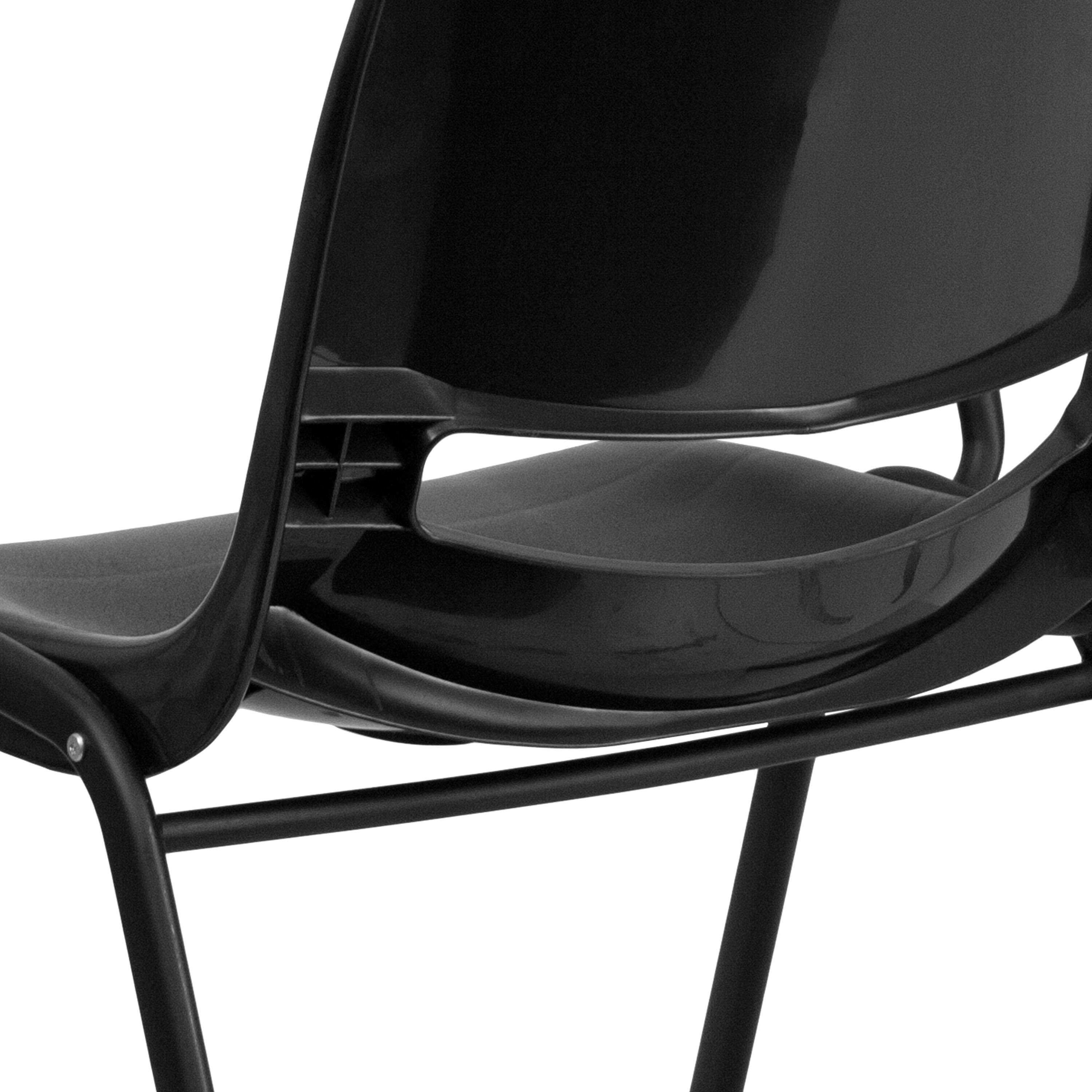 Alt View 8. Emma + Oliver - Ergonomic Shell Chair with Right Handed Flip-Up Tablet - Tablet Arm Desk - Black.