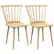 Front. Costway - Rubber Wood Windsor Dining Chairs Set of 2 with Spindle Back for Living Room - Natural.