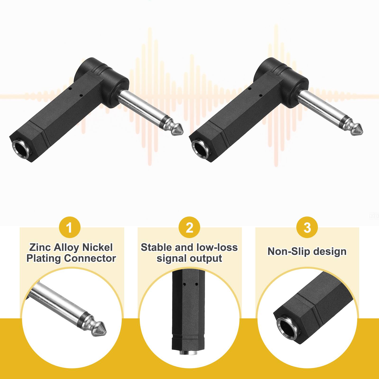 1. Zinc Alloy Nickel Plating Connector  
2. Stable and low-loss signal output  
3. Non-Slip design