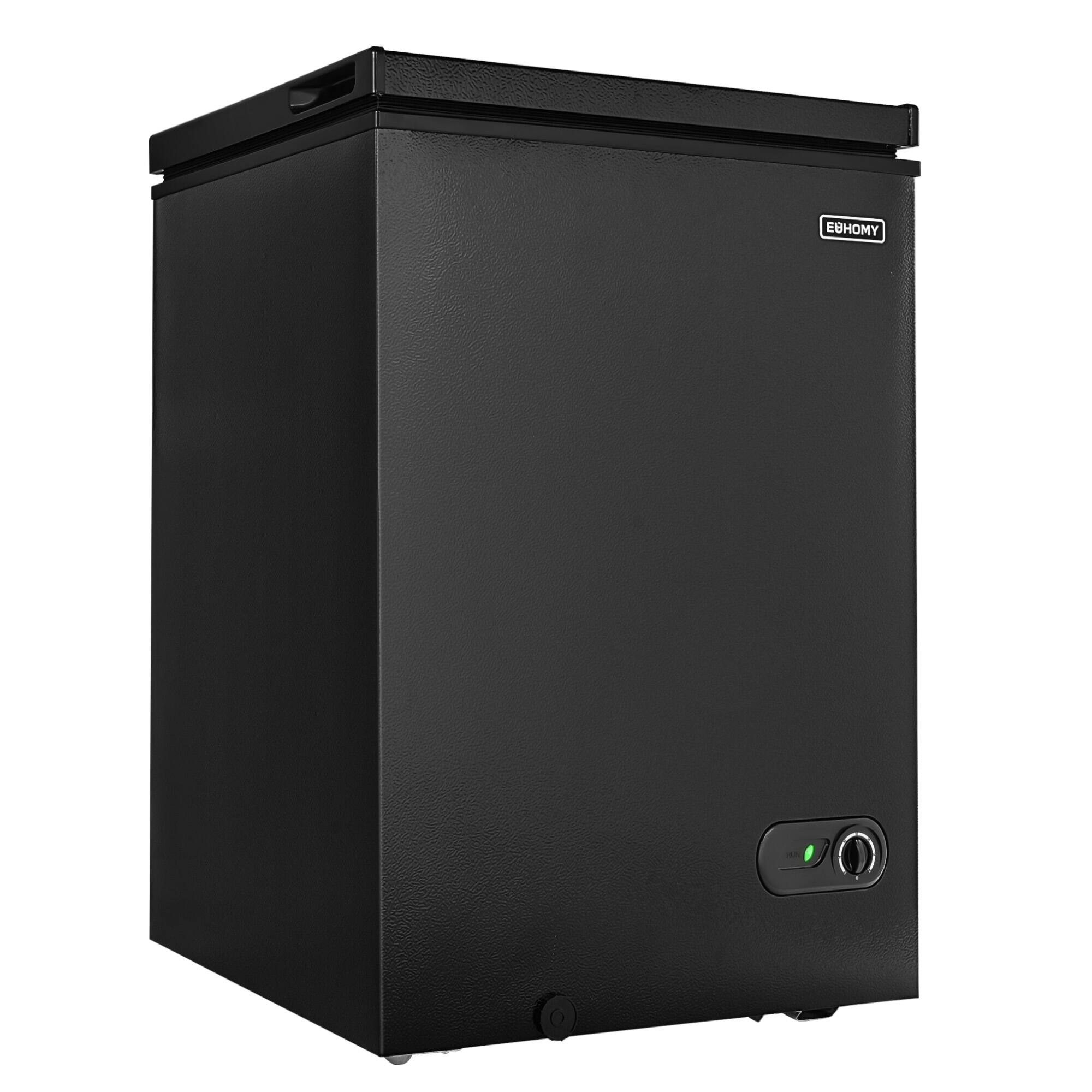 Euhomy - 3.5 cu.ft Top Door Chest Freezer - Removable Basket, 7-Speed Thermostat, Quiet Energy-Saving Free-Standing - Black