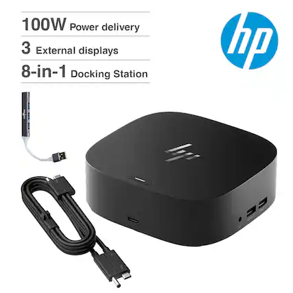 100W Power delivery
3 External displays
8-in-1 Docking Station
hp