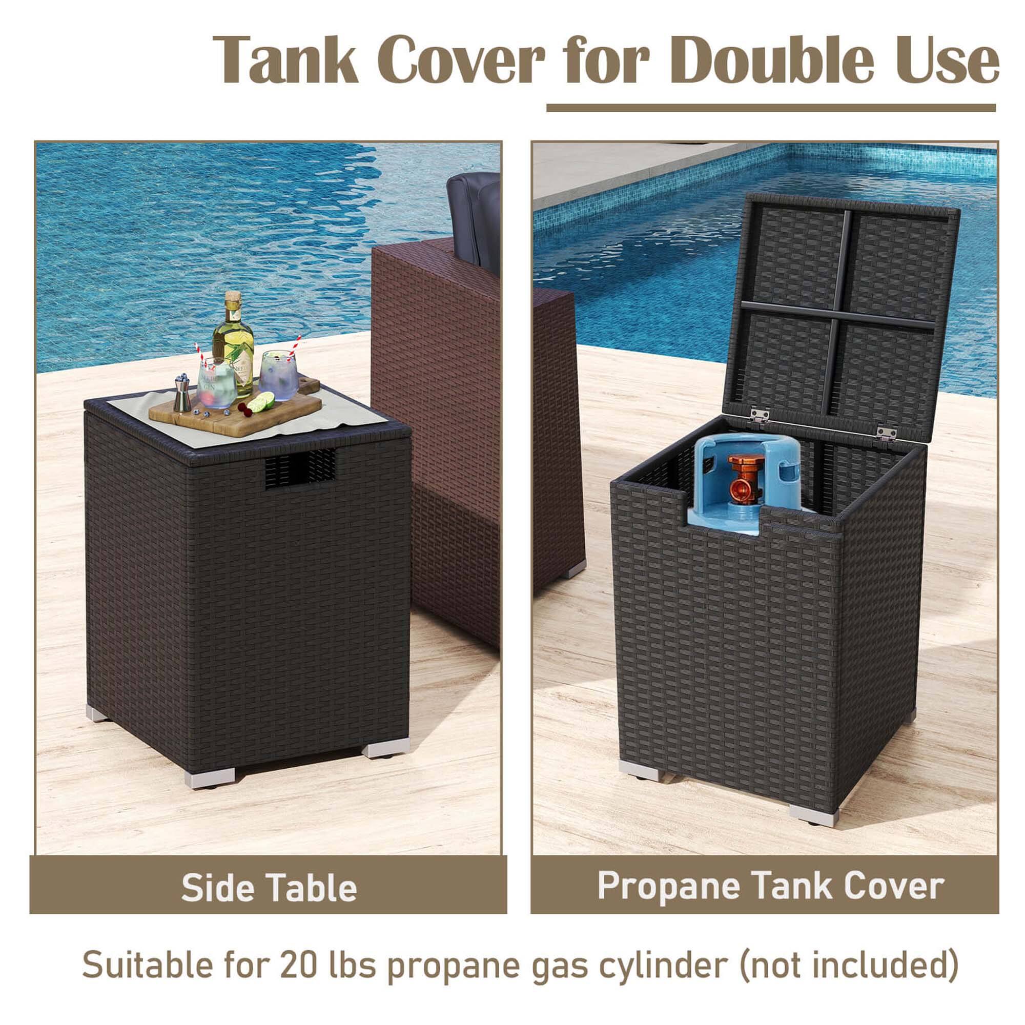 Tank Cover for Double Use Side Table Propane Tank Cover Suitable for 20 lbs propane gas cylinder (not included)