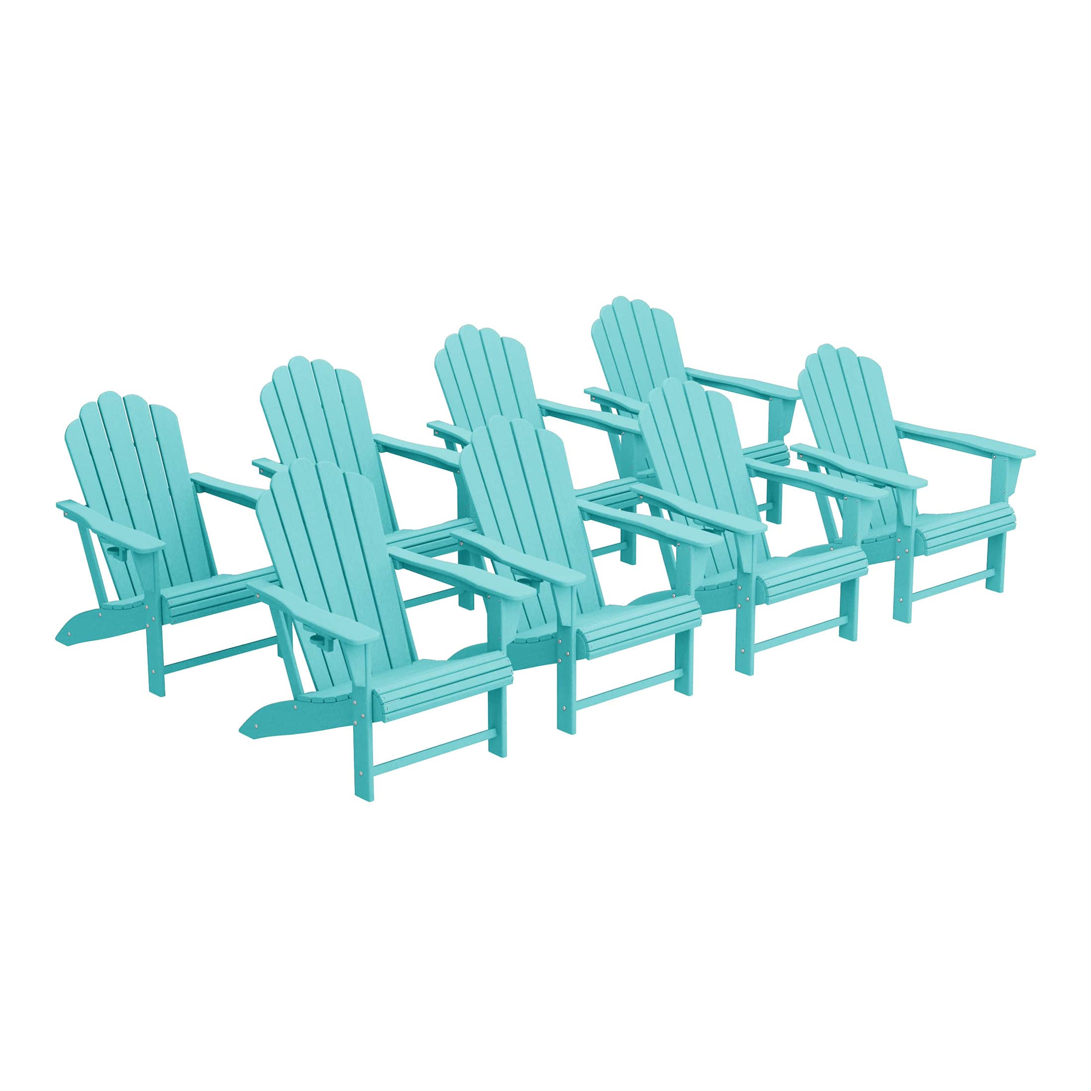WestinTrends - Highland Outdoor Patio HDPE Adirondack Chairs With Cup Holders (Set of 8) - Turquoise price history on PriceWatchPro