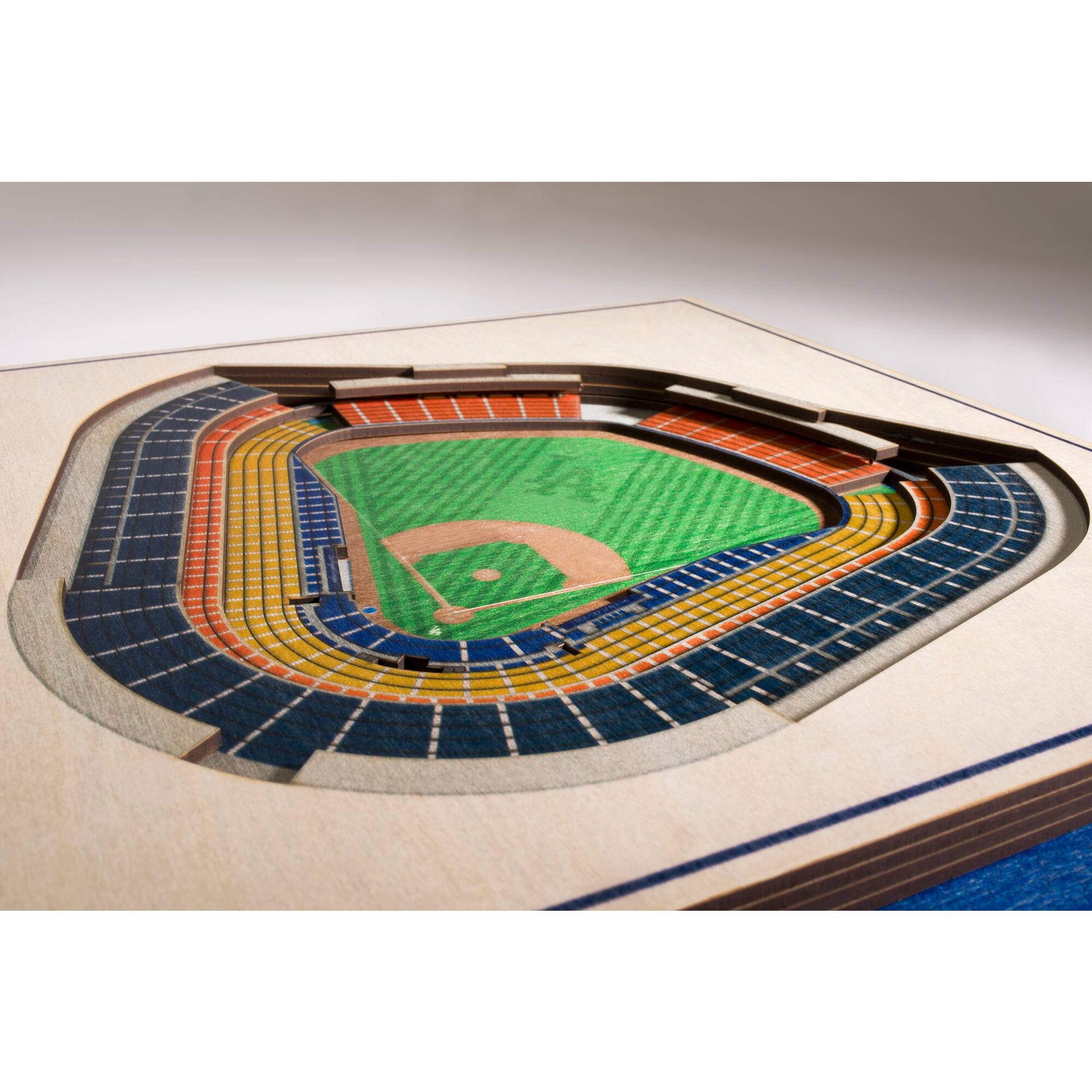 Alt View 2. YouTheFan - Los Angeles Dodgers 17'' x 13'' 5-Layer 3D StadiumViews Wall Art - Brown.