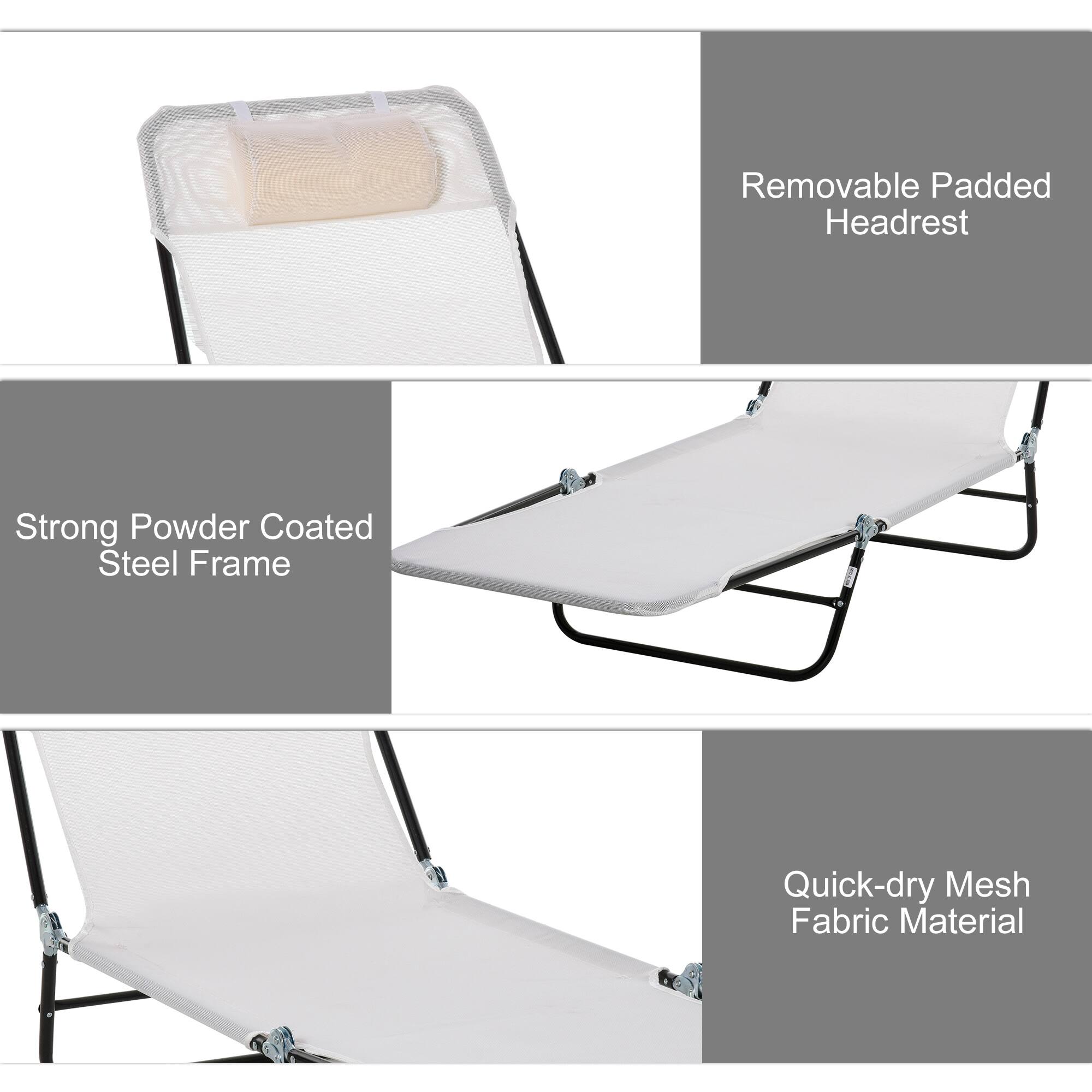 Removable Padded Headrest, Strong Powder Coated Steel Frame, Quick-dry Mesh Fabric Material