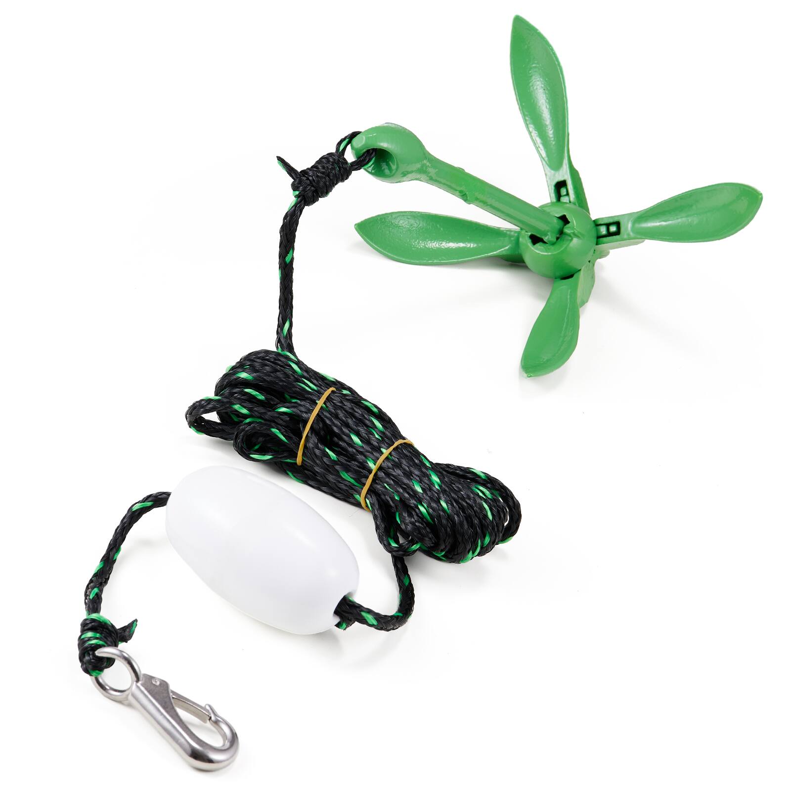 Alt View 5. VEVOR - Kayak Anchor Kit, 3.5 lb Paddle Board Anchor Kit with 26.2 ft/8 m Rope and Buoy, Folding Small Boat Anchor - Green.