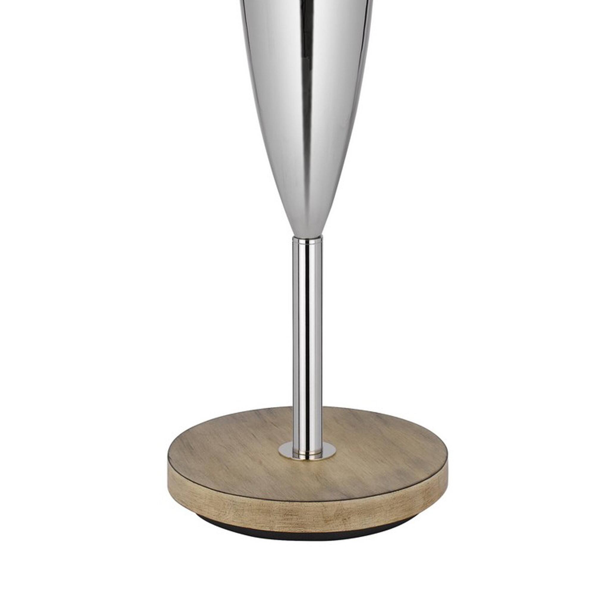 Back. Manhattan Lane - Charlie 61 Inch Modern Floor Lamp, Wood Table, 1 USB.