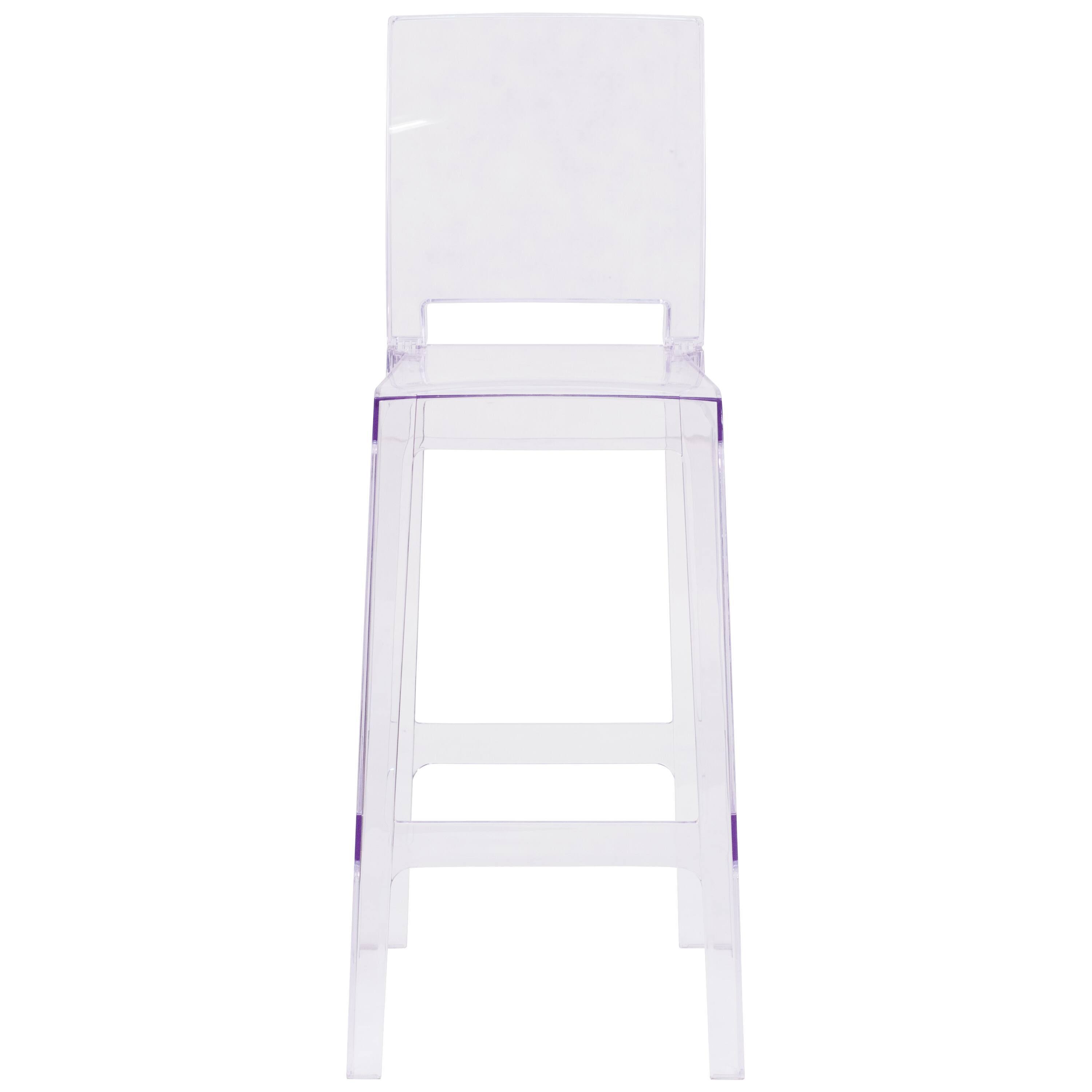 Alt View 7. Emma + Oliver - Ghost Barstool in Transparent Crystal with Square Back - Transparent Crystal.