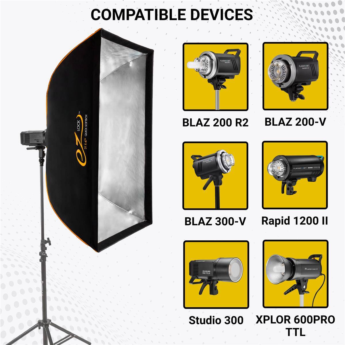 COMPATIBLE DEVICES

- BLAZ 200 R2
- BLAZ 200-V
- BLAZ 300-V
- Rapid 1200 II
- Studio 300
- XPLOR 600PRO TTL