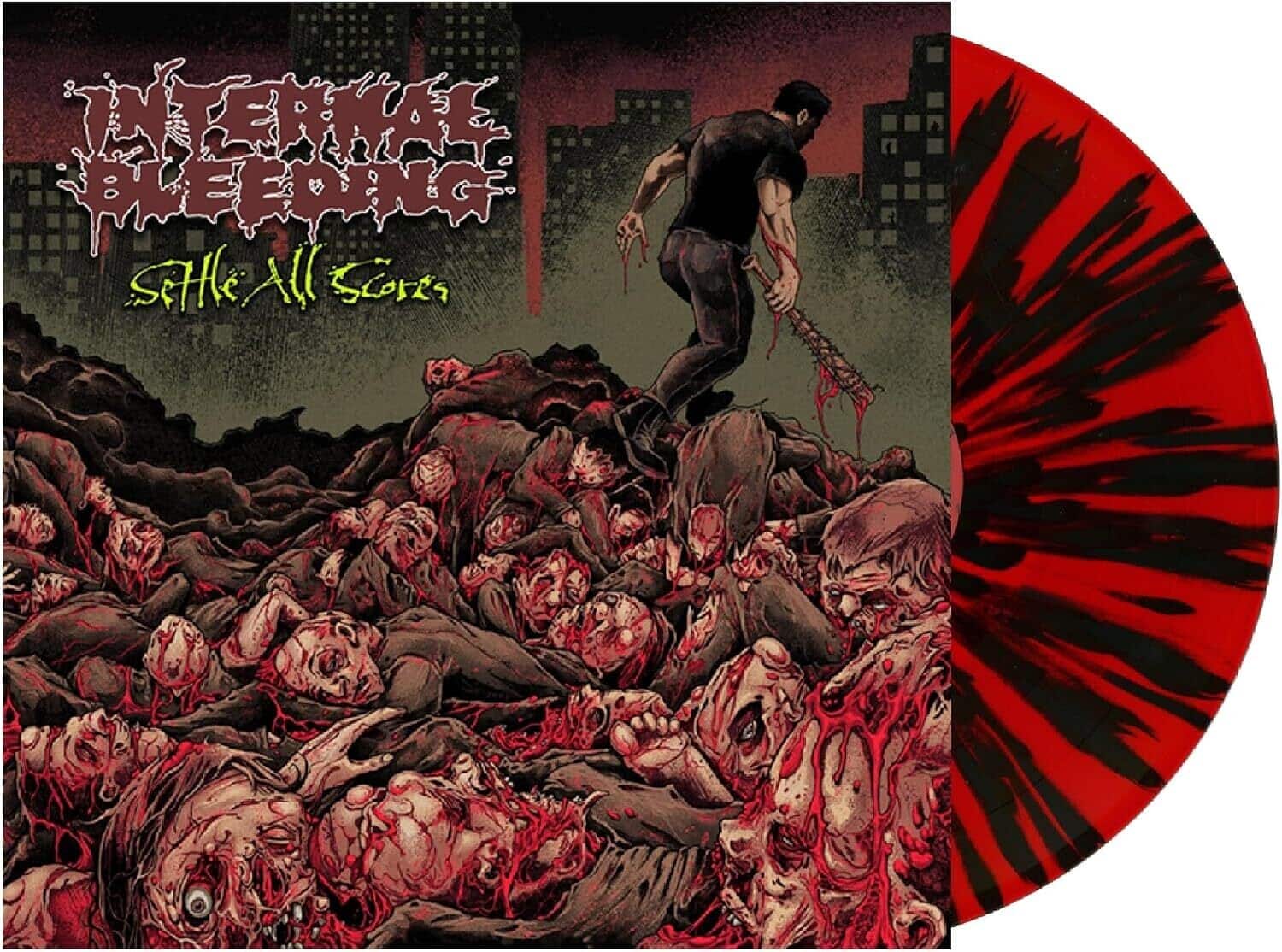 Internal Bleeding - Settle All Scores - Red & Black Splatter Vinyl   - VINYL LP price history on PriceWatchPro