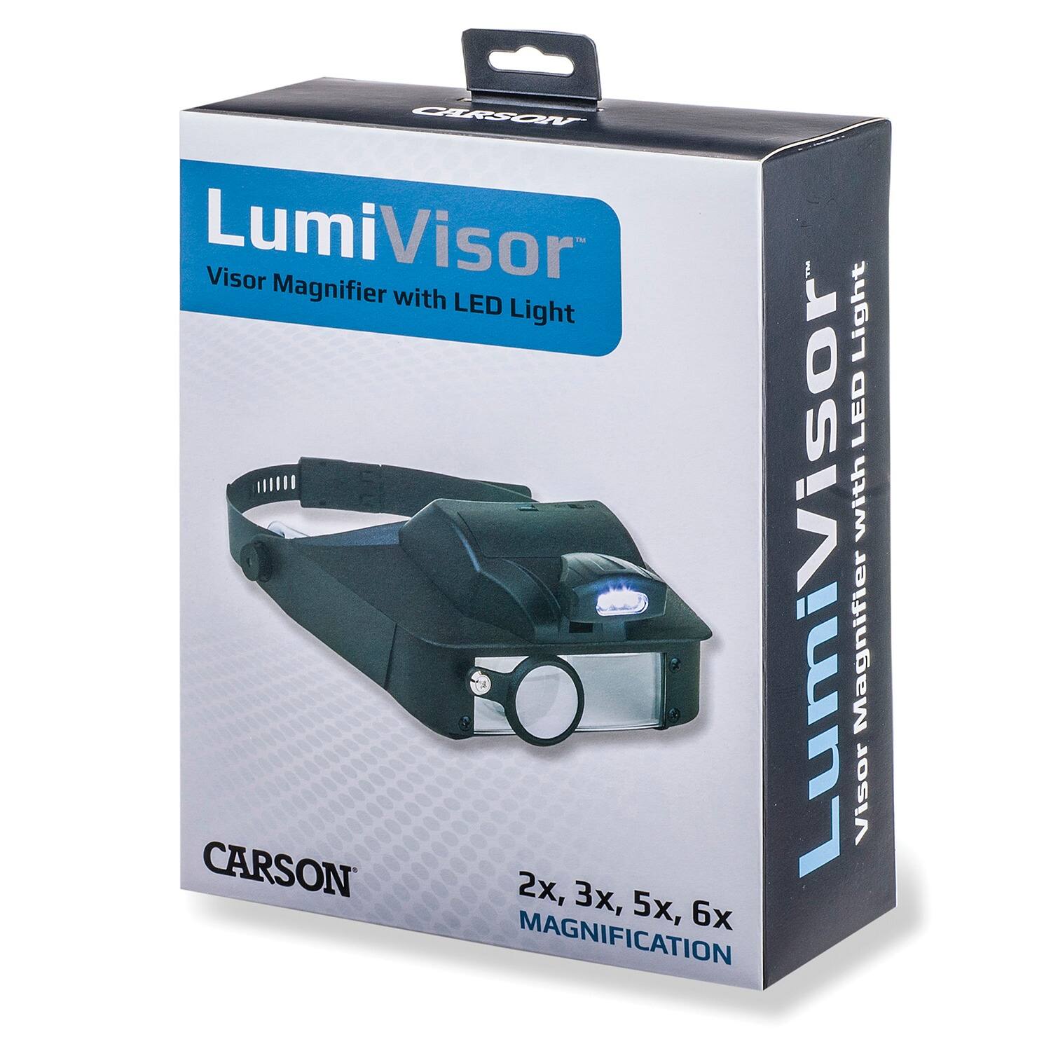 CARSON LumiVisor Lumi Visor I Magnifier with LED Light Light LED with CARSON LumiVisor Magnifier Visor 2x, 3x, 5x, 6x MAGNIFICATION