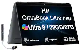 HP - Upgraded - OmniBook Ultra Flip 2-in-1 Laptop 14.0 2.8K Display (Ultra 9-288V, 32GB, 2TB SSD, Win 11 Pro) w/USB Hub - Eclipse Gray