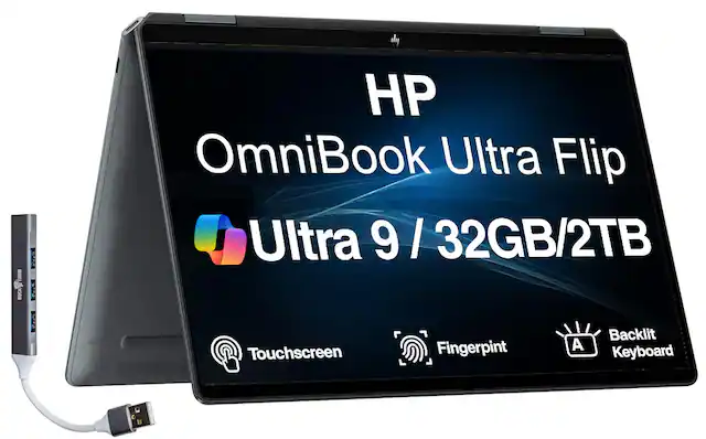 HP OmniBook Ultra Flip Ultra 9 / 32GB/2TB Backlit Fingerprint Touchscreen Keyboard