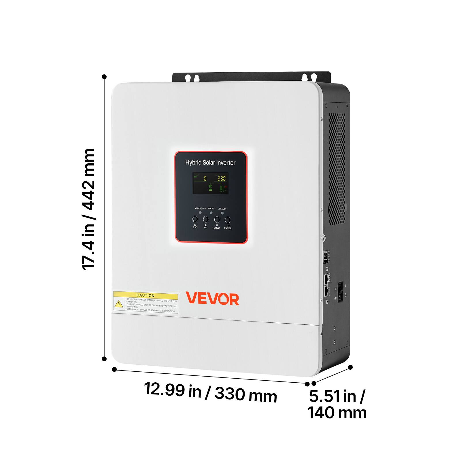 VEVOR 4000W Hybrid Solar Inverter, 24V DC to 230V AC, Pure Sine Wave ...