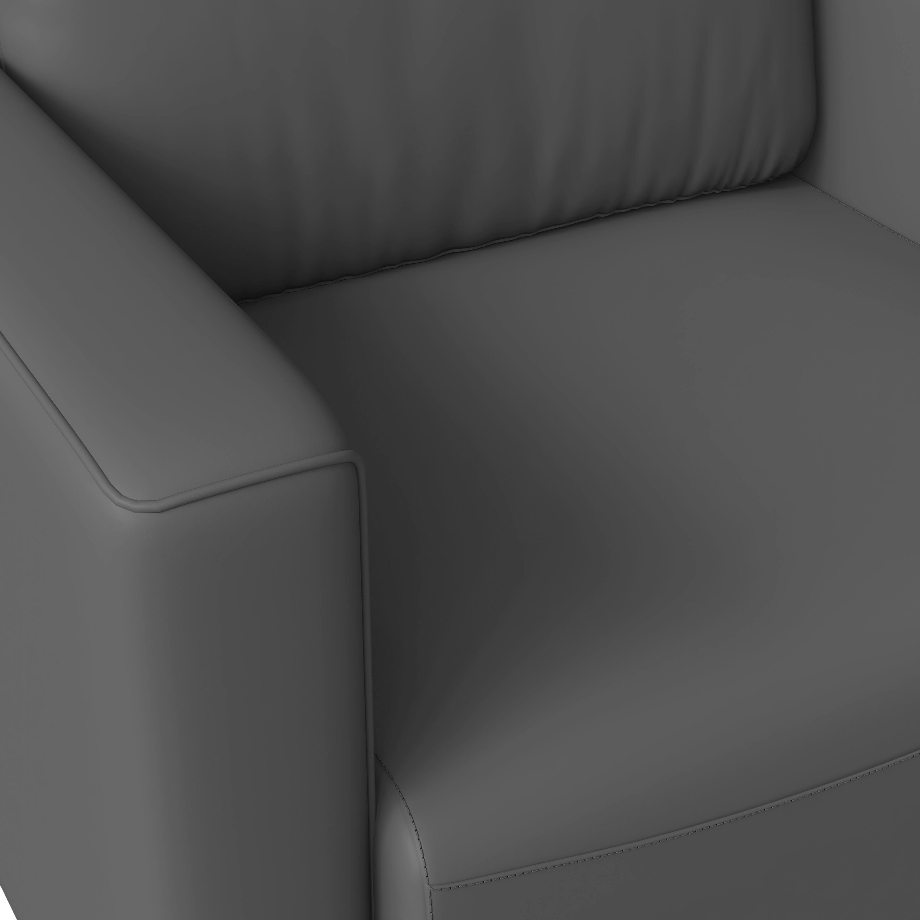 Alt View 6. LeisureMod - Inno Modern Leather Accent Chair, Solid Wood Frame Armchair - Scratch Resistant - Grey.