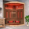 Front. U-HOMY - U-HOMY - Infrared Sauna - 4 Person Hemlock Wood Cabin for Home or Gym - Wood Color.