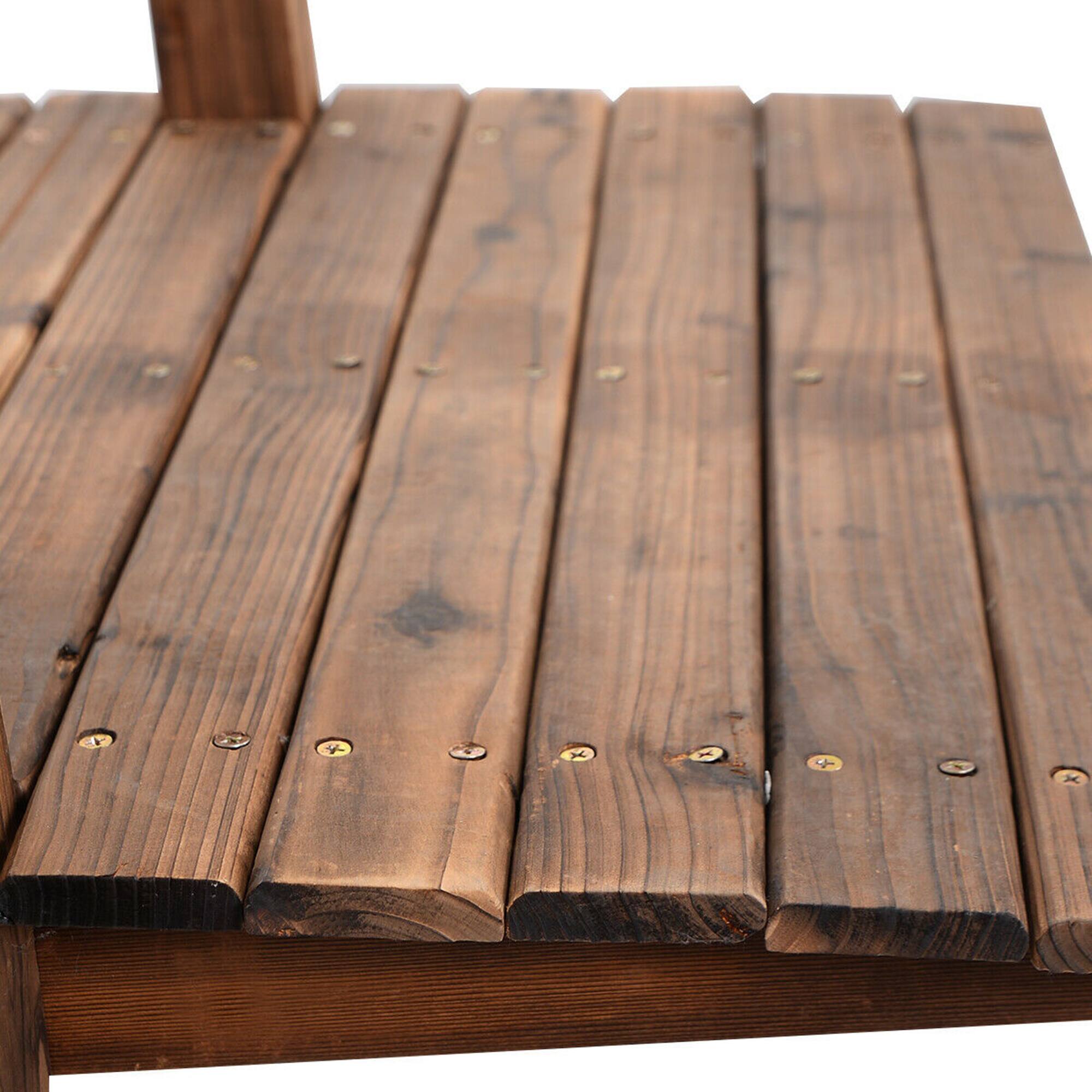 Alt View 7. Gymax - Gymax 5Ft Garden Wooden Bridge Decoration Backyard Pond w/ Safety Rails Brown - Brown.