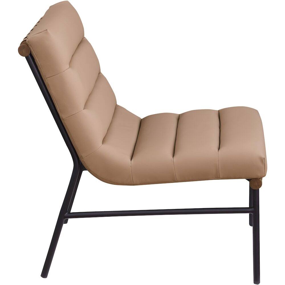 Alt View 2. Meridian Furniture - Burke Tan Vegan Leather Accent Chair - Brown.