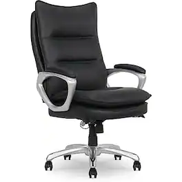 La-Z-Boy - Jenkins Ergonomic Bonded Leather Executive Big & Tall Chair, 400 lb. Capacity (60075-BLK) - Black