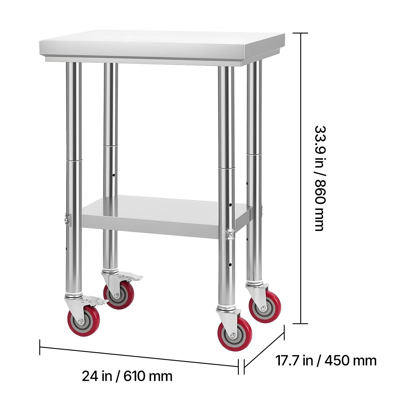 33.9 in / 860 mm  
24 in / 610 mm  
17.7 in / 450 mm