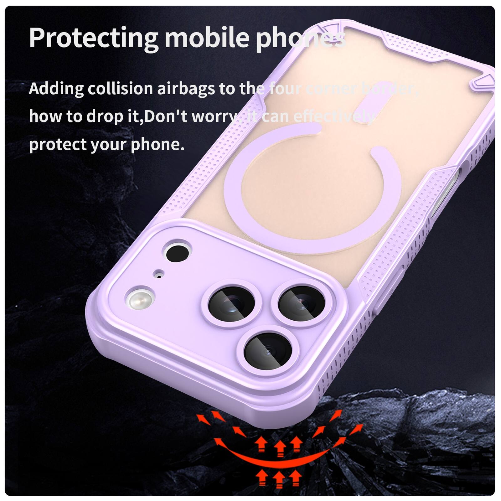 Protecting mobile phones

Adding collision airbags to the four corner border, how to drop it, Don't worry. It can effectively protect your phone.
