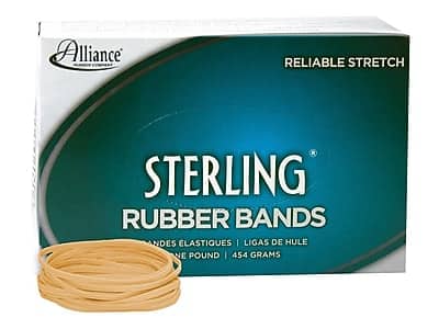 Alliance - Sterling Multi-Purpose #33 Rubber Bands, 3-1/2" x 1/8", 850/Box - Natural Crepe
