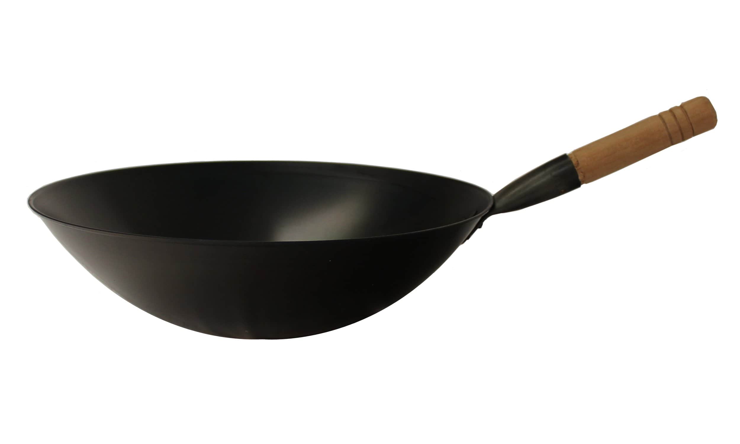 SPT - 15.75″ Induction Ready Cool Roll Iron Wok - Black