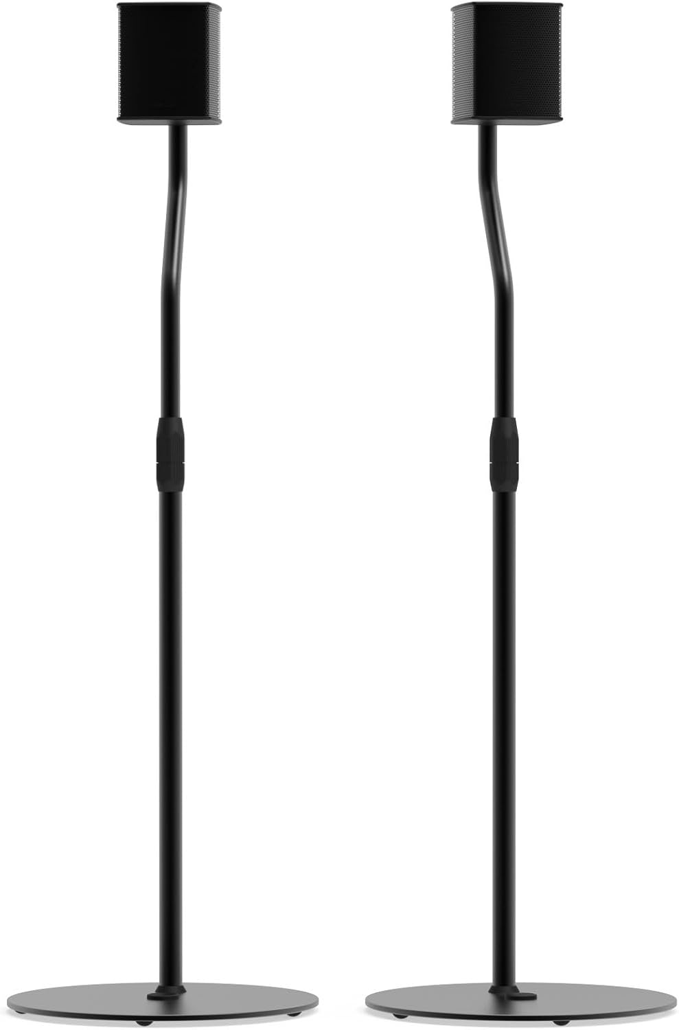 Left. Kanto - Kanto SLH Universal Height Adjustable Speaker Stand for Satellites (Pair) - Black.