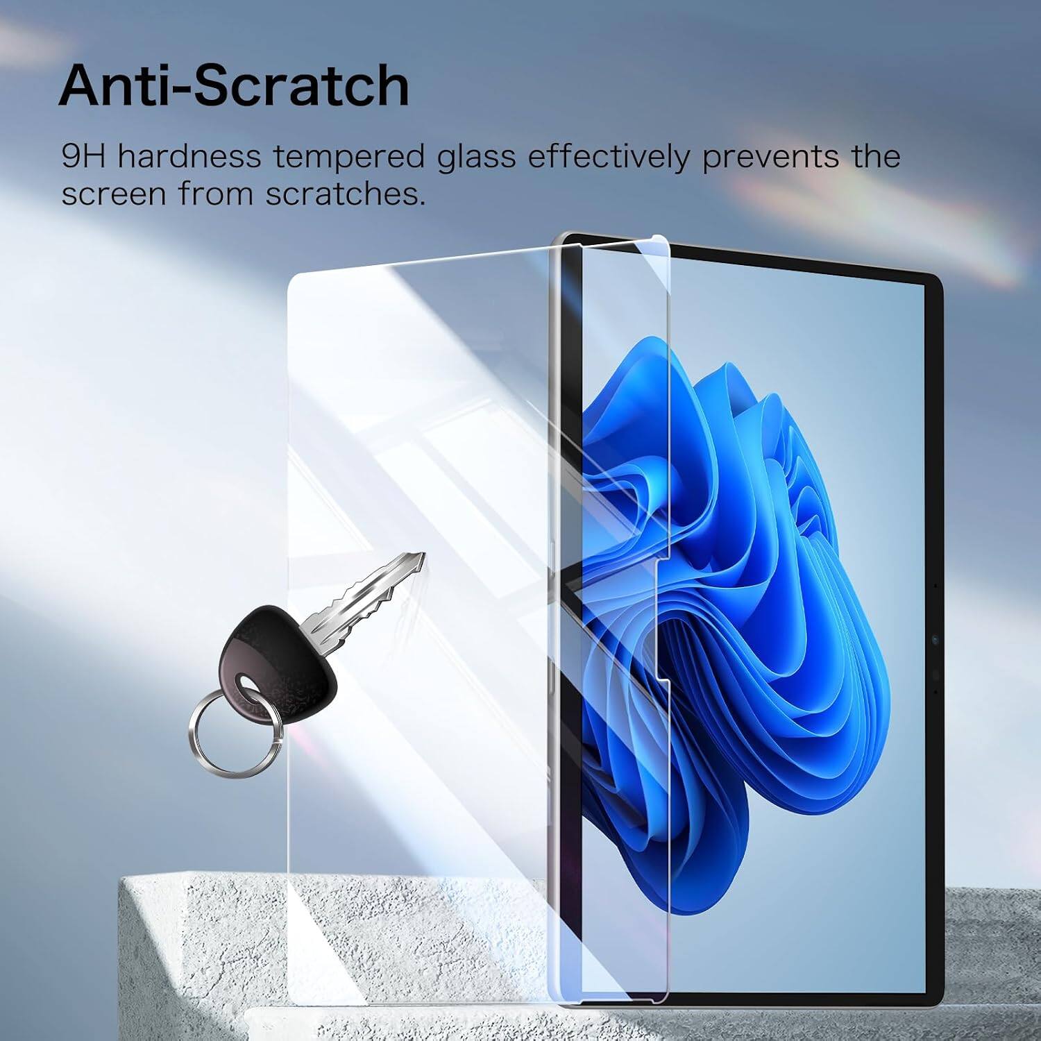 Anti-Scratch

9H hardness tempered glass effectively prevents the screen from scratches.