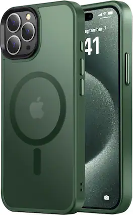 Front. Entronix - Entronix Magnetic Case for iPhone 13 Pro Max - Translucent Frosted Matte Finish - Green.