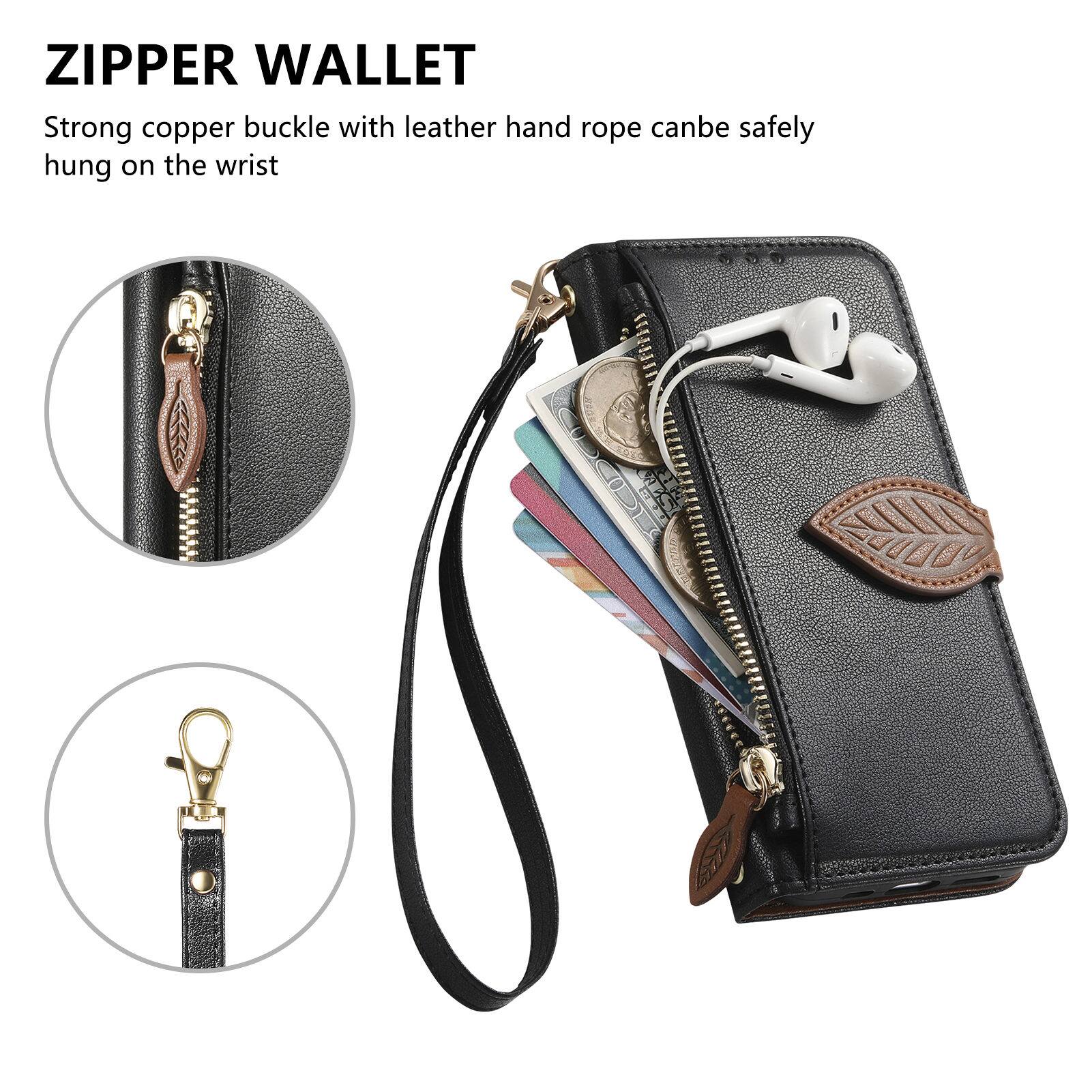 ZIPPER WALLET

Strong copper buckle with leather hand rope can be safely hung on the wrist