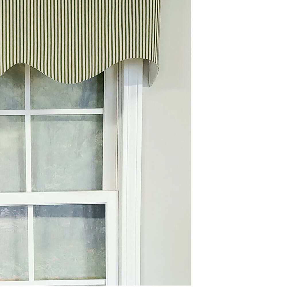 Left. RLF Home - RLF Home Luxurious Modern Design Classic MG-Ticking Stripe Regal Style Window Valance 50" x 17" Pine - Pine.