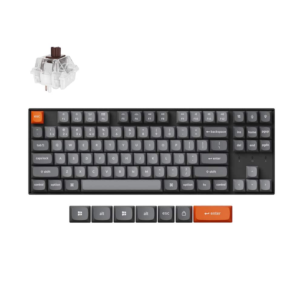 Keychron - K8 Max TKL 2.4GHz Wireless Hot-Swap Mechanical Keyboard with RGB and Brown Switch - Black
