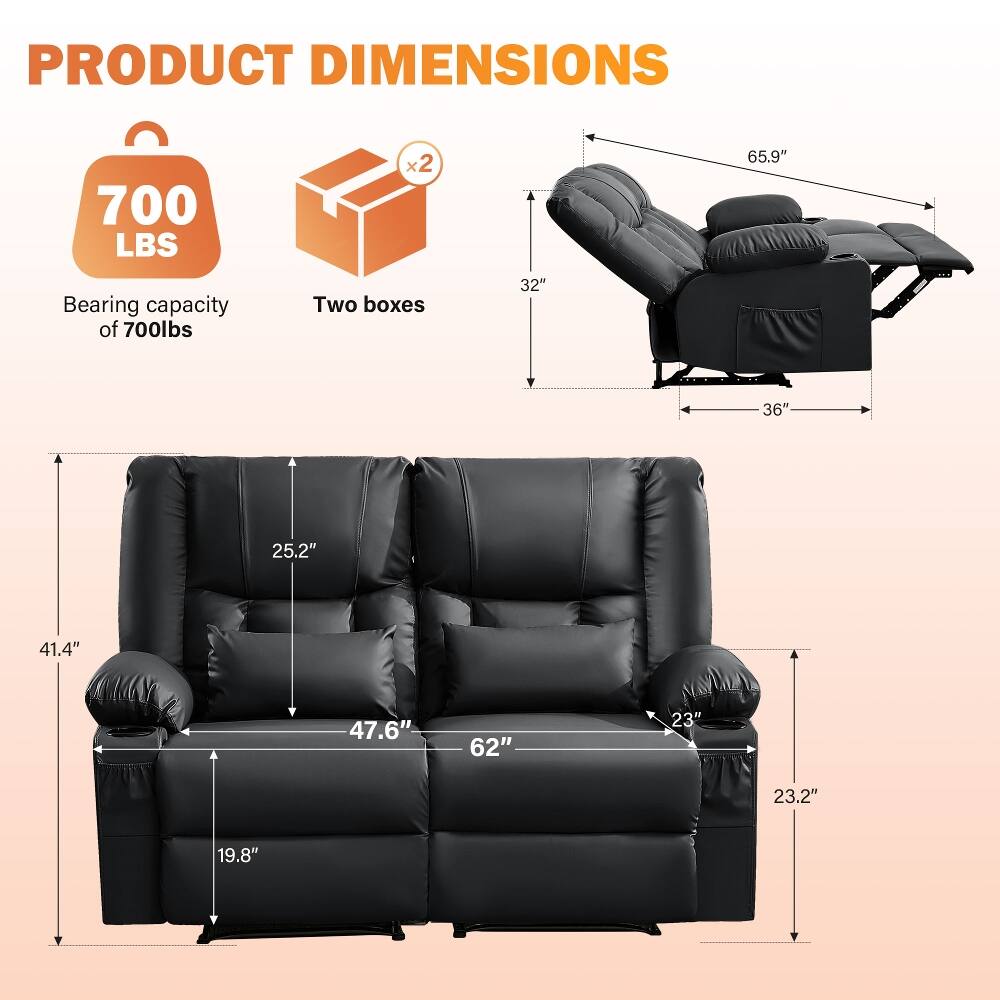 PRODUCT DIMENSIONS

- Bearing capacity of 700lbs
- Two boxes

Dimensions:
- 65.9"
- 32"
- 36"
- 25.2"
- 41.4"
- 47.6"
- 62"
- 23"
- 23.2"
- 19.8"