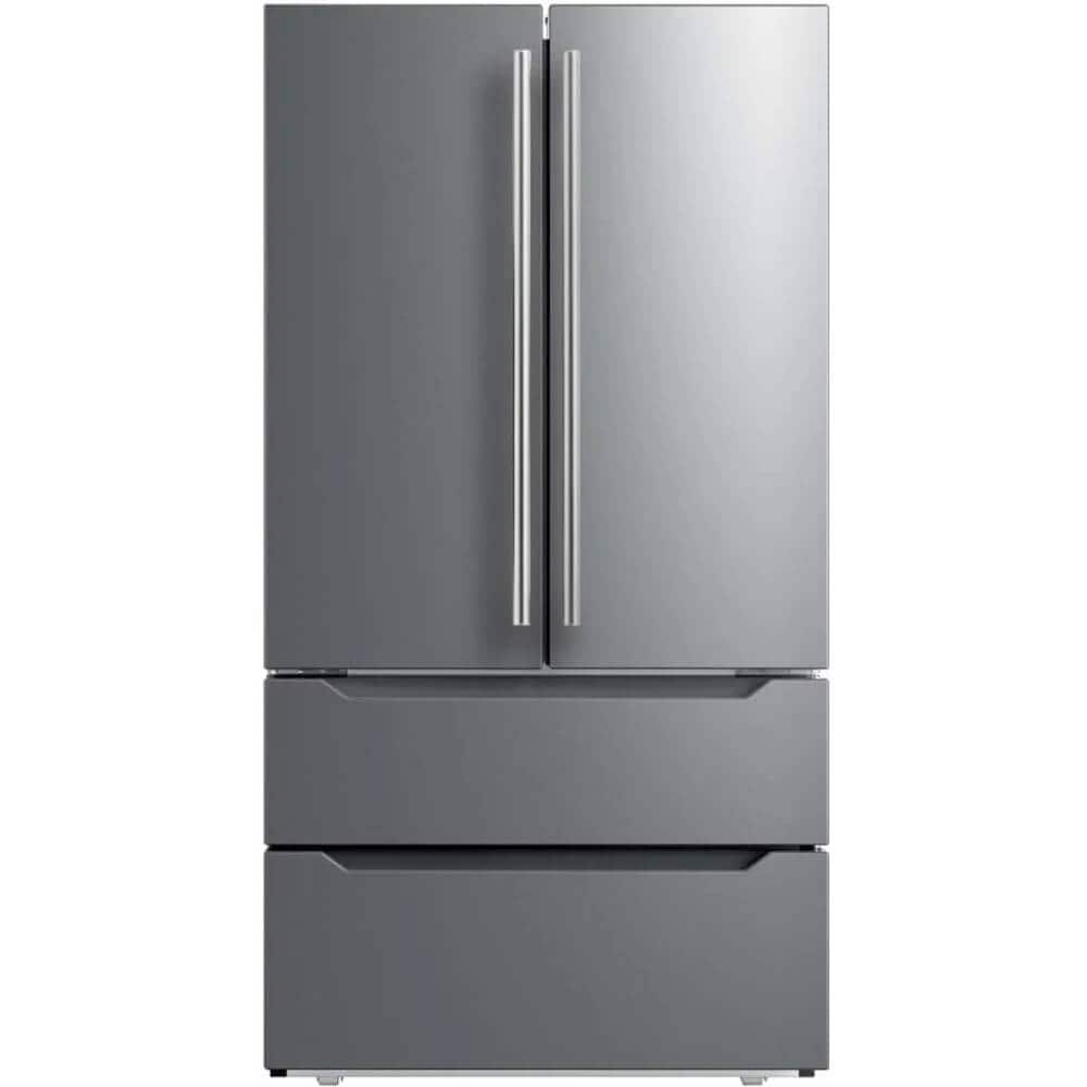 Midea - MRQ23B4AST 22.5 Cu. Ft. Counter-Depth 4-Door French Door Refrigerator - Stainless Steel