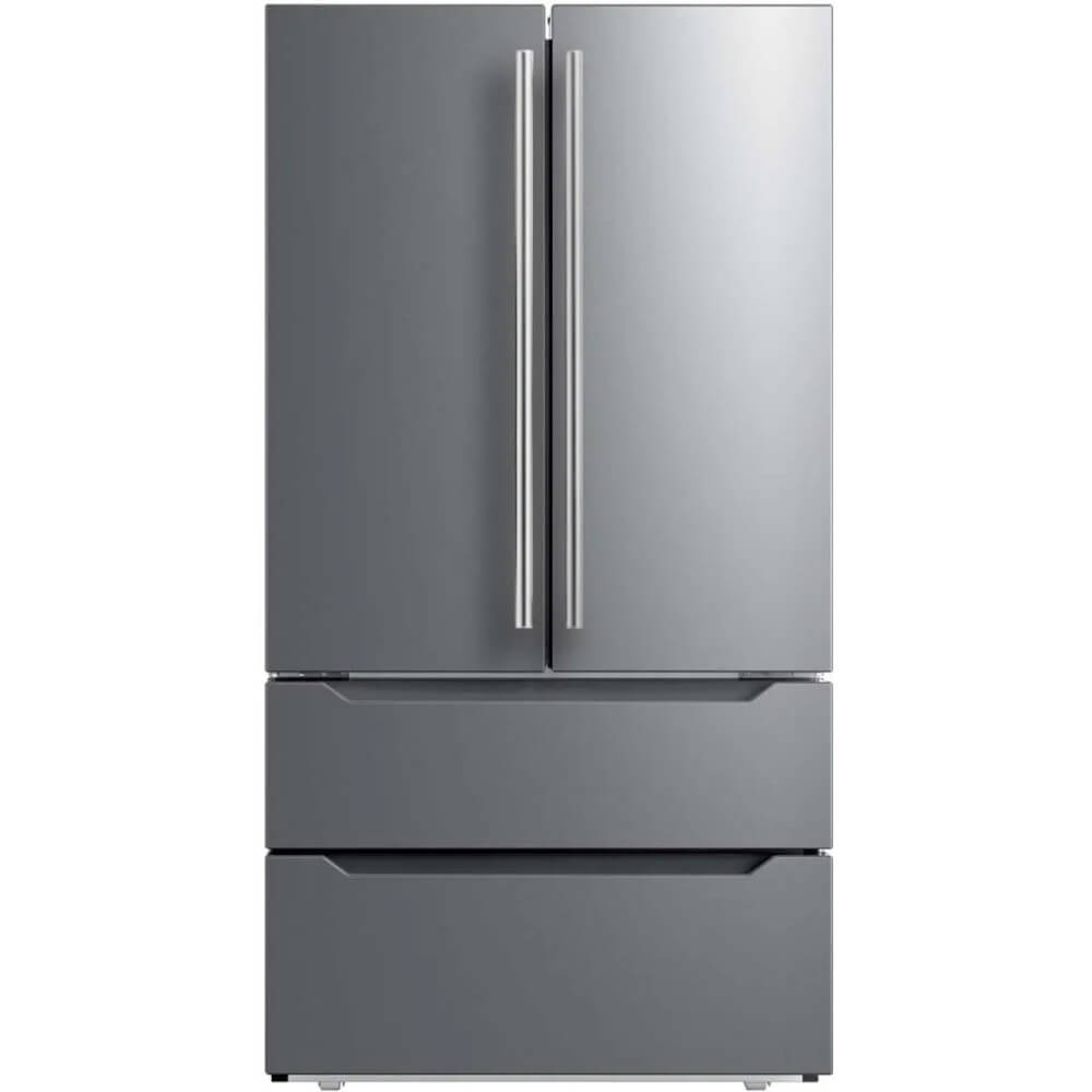 Midea - MRQ23B4AST 22.5 Cu. Ft. Counter-Depth 4-Door French Door Refrigerator - Stainless Steel