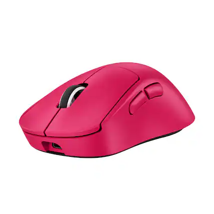Front. Logitech - PRO X Superlight 2 DEX Lightweight Wireless Optical HERO 2 Sensor 44 000 DPI Gaming Mouse with 5 Programmable Buttons - Magenta.
